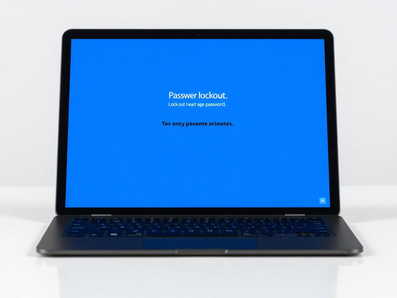 2-in-1 convertible laptop showing a password lockout warning screen